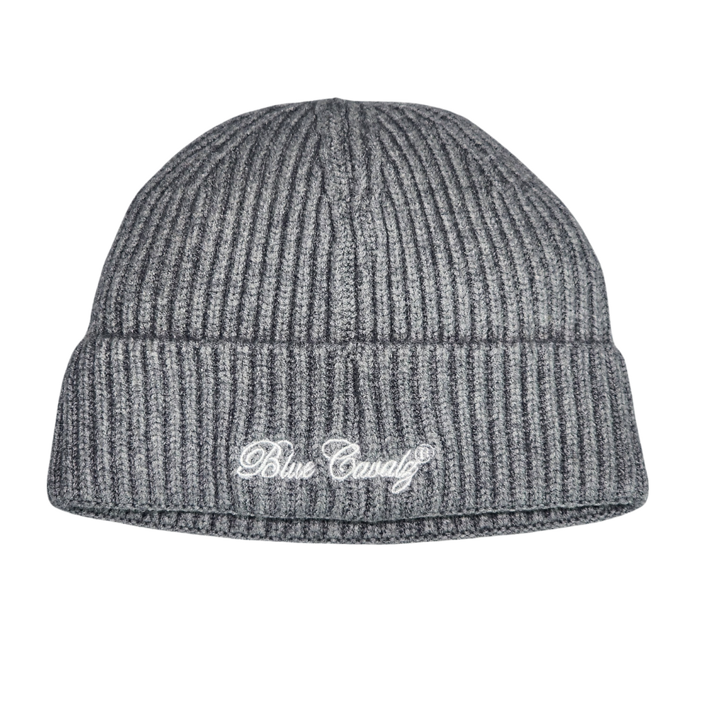 CHUNKY KNIT DIVISION OF FEAR BEANIE- GREY – Blue Cavalz