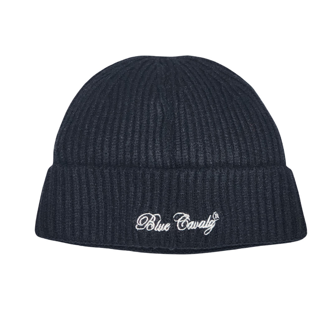 CHUNKY KNIT DIVISION OF FEAR BEANIE- BLACK – Blue Cavalz