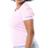 Women's Pink Blue Cavalz Square V-Neck T shirt