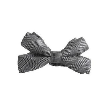 Men's Classic Houndstooth Grey and Black Bow Tie (Perfect Guy)