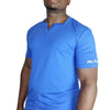 Image of Blue Cavalz short sleeves blue square v neck t shirt