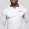 Grey Long Sleeves Square V-Neck Tee