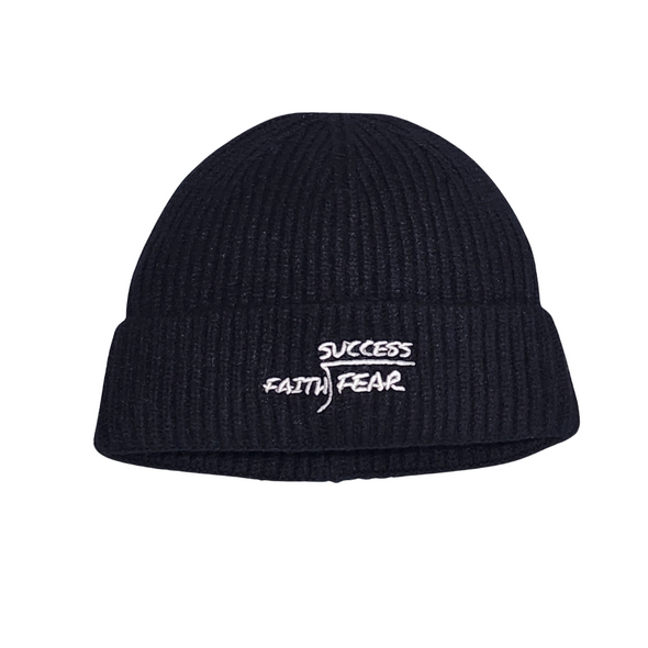 CHUNKY KNIT DIVISION OF FEAR BEANIE- BLACK