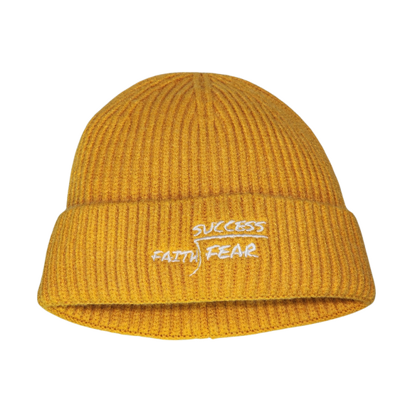 CHUNKY KNIT DIVISION OF FEAR BEANIE- MUSTARD