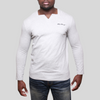 Grey Long Sleeves Square V-Neck Tee