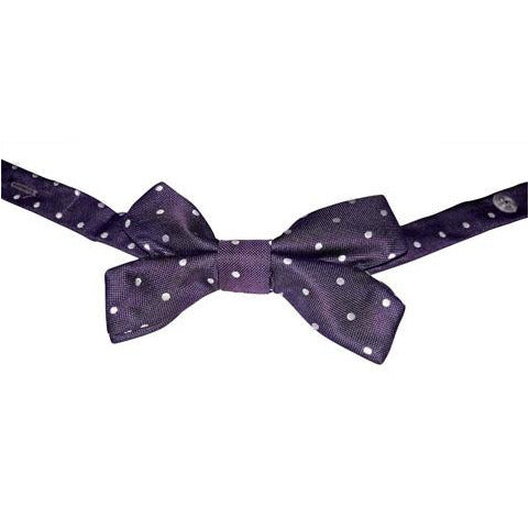 Men's Classic Purple and White Polka Dots Bow Tie (Grape)