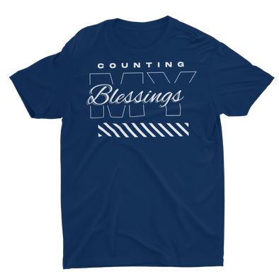 Navy Unisex Counting My Blessings Short Sleeve Tee