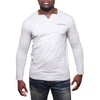 Grey Long Sleeves Square V-Neck Tee