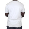 Men White Square V-neck T-shirt. Blue Cavalz