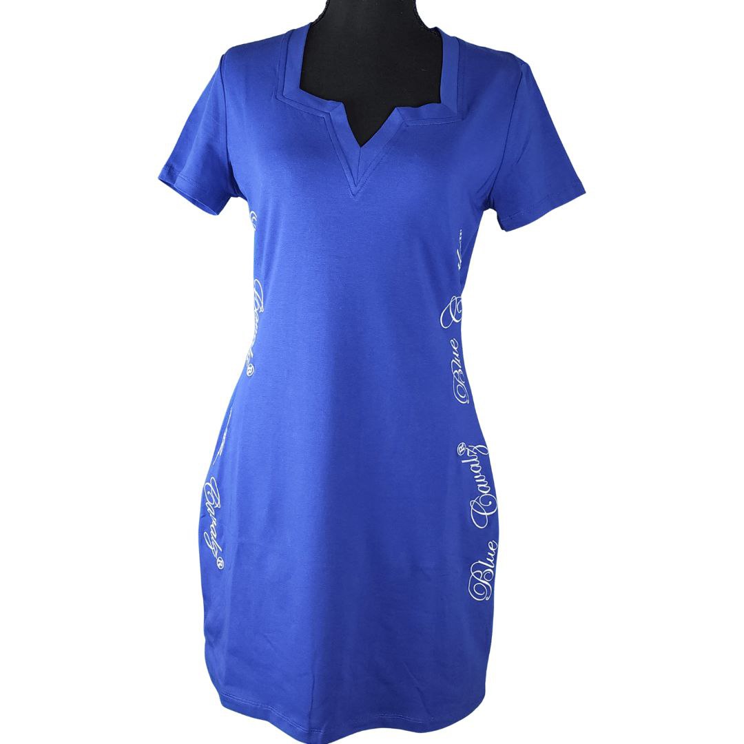 WOMEN BLUE SQUARE V NECK BODYCON SHORT DRESS LARGE WOMEN BLUE SQUARE V NECK BODYCON SHORT DRESS LARGE