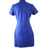WOMEN BLUE SQUARE V NECK BODYCON SHORT DRESS